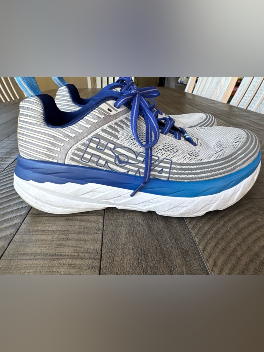 Hoka One One Bondi 6 Vapor Blue/Frost Grey Running Shoes Men’s Size 7 - Picture 7 of 14